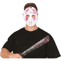 Masque d'assassin blanc et machette