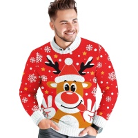 Jerseys de Noël en forme de renne pour hommes