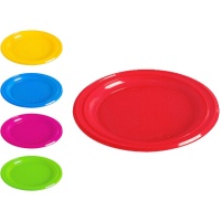 Assiettes en plastique colorées de 17 cm - 12 pièces