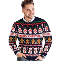 Bonhomme de neige Jersy de Noël pour hommes