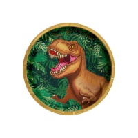 Assiettes à dinosaures sauvages 17 cm - 8 pièces
