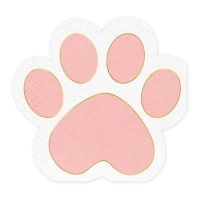 Serviettes de table en forme d'empreinte de chat 15,5 x 14,5 cm - 12 pcs.