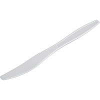 Couteaux 19,6 cm plastique blanc - 100 pcs.