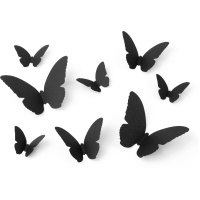 Décoration papillons noirs avec points de colle - 30 pcs.