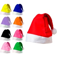 Bonnet de Père Noël coloré - 1 pc.