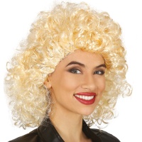 Perruque bouffante bouclée blonde