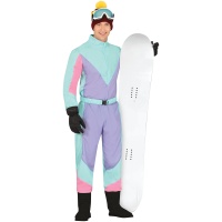 Déguisement de skieur violet et bleu pour homme