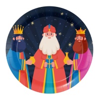 Assiettes des Rois Mages avec étoiles 23 cm - 8 unités