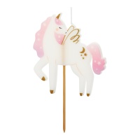 Bougie licorne avec ailes roses 9 cm - 1 pièce