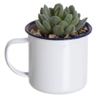 Cactus artificiel dans une tasse en laiton 10 x 8 cm