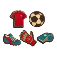 Figurines de football en chocolat blanc - Dekora - 50 pcs.