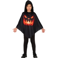 Poncho de citrouille sinistre pour enfants