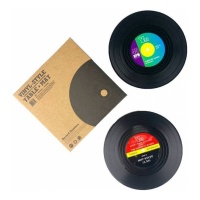 Sous-verres en vinyle 10,4 cm - 2 pièces