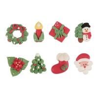 Figurines de Noël en sucre 3,5 x 3 cm - Dekora - 48 pcs.