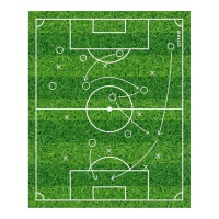 Serviette de table terrain de football 20 x 16,5 cm - 20 pcs.