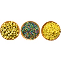 Kit de paillettes assorties dorées et multicolores - 85 gr