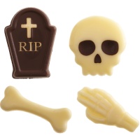 Figurines en chocolat blanc Skulls and Bones - 80 pièces