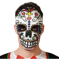 Masque de mort mexicain coloré