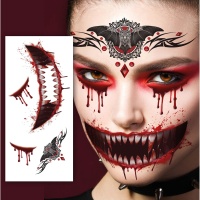 Tatouage temporaire de visage de vampire