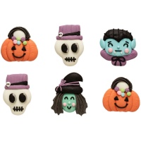 Figurines en sucre assorties pour Halloween - 6 pièces