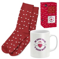 Ensemble cadeau de tasse et chaussettes de la Saint-Valentin