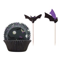 Capsules à cupcakes avec pics à chauve-souris - 24 pcs.