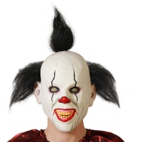 Masque de clown souriant avec cheveux