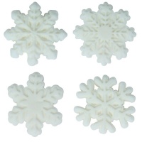 Figurines en sucre blanc de 3,5 cm en forme de flocons de Noël - PME - 12 pièces