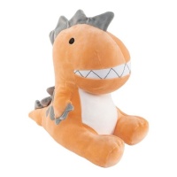 Peluche dinosaure orange 33 x 29 cm