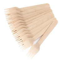 Fourchettes en bois 16 cm - 12 pièces