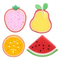 Éponge de bain aux fruits assortis - 1 pièce