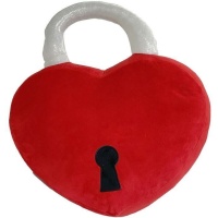 Coussin en forme de coeur avec cadenas