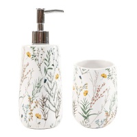 Set de bain fleurs arrondies - 2 pièces