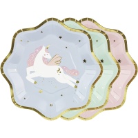 Assiettes assorties Licorne 18 cm - 6 pcs.