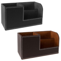 Organiseur de commandes en cuir 20,3 x 9,3 x 11 cm - 3 compartiments