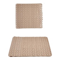 Tapis de douche antidérapant 50 x 50 cm en tresse beige