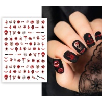 Autocollants pour ongles Halloween sanglant - 108 autocollants