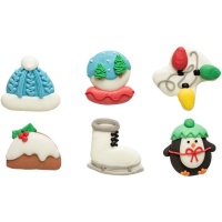 Figurines en sucre avec motifs de Noël - 6 pièces