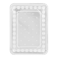 Plateau rectangulaire en carton brodé argenté 34 x 25 cm - 2 pcs.