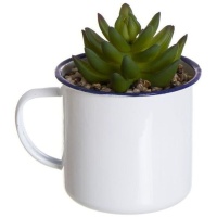 Cactus artificiel dans une tasse en laiton 10 x 13 cm