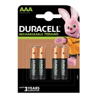 Piles rechargeables au nickel de type AAA - Duracell - 4 pièces