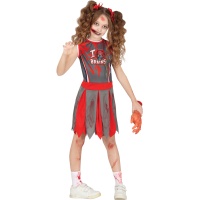 Déguisement de pom-pom girl zombie gris pour fille