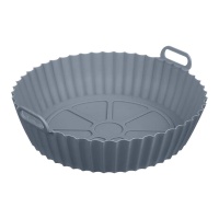 Moule rond en silicone pour friteuse avec poignées de 19,5 cm