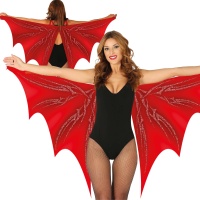 1,70 x 0,80 m ailes de chauve-souris rouge vif