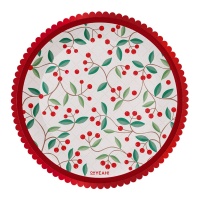 Assiettes de Noël avec gui 23 cm - 6 pcs.