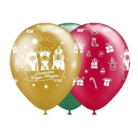 Ballons de baudruche métalliques en latex aux motifs assortis 28 cm - Balloonia - 8 pcs.