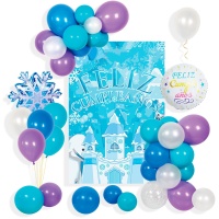 Kit de ballons et d'affiches Princesse des glaces - 43 pièces