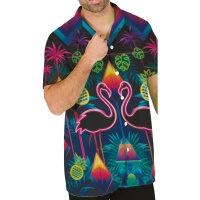 Chemise hawaïenne tropicale néon pour adultes