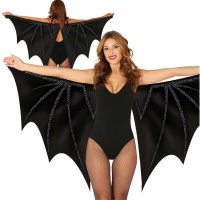 1,70 x 0,80 m ailes de chauve-souris noir brillant