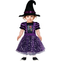 Déguisement de sorcière lilas 1er Halloween pour bébé